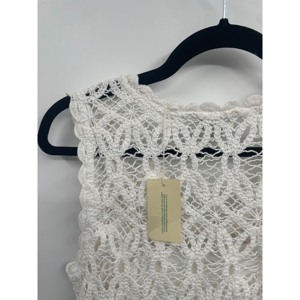 Sundance‎ Tank Top Womens Small White Khloe Crochet Lace Sleeveless Summer NWT - Picture 4 of 13